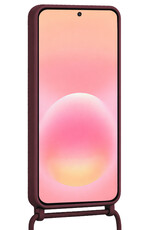 NoXx NoXx Samsung Galaxy A57 Hoesje Pashouder met Koord Met 2x Screenprotector - Aubergine