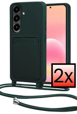 NoXx NoXx Samsung Galaxy A57 Hoesje Pashouder met Koord - Donkergroen - 2 PACK