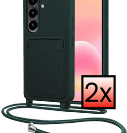 NoXx NoXx Samsung Galaxy A57 Hoesje Pashouder met Koord - Donkergroen - 2 PACK