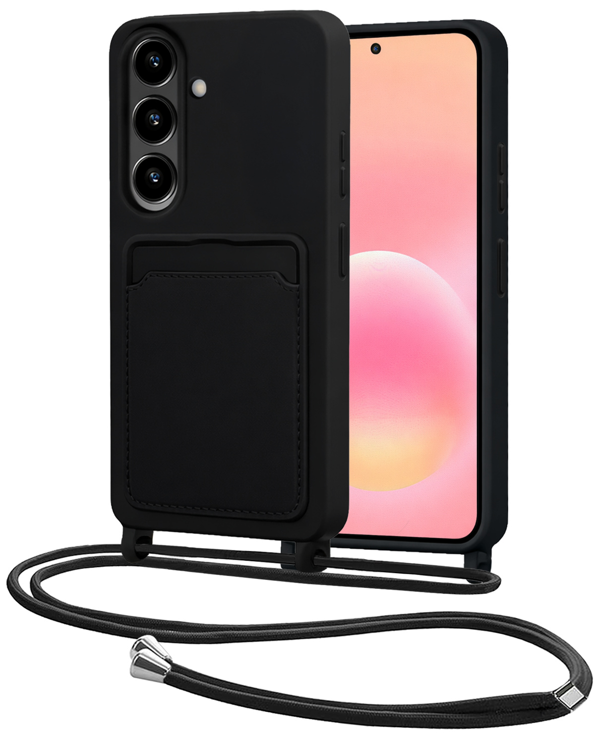 NoXx NoXx Samsung Galaxy A57 Hoesje Pashouder met Koord - Zwart