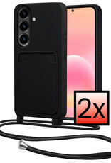 NoXx NoXx Samsung Galaxy A57 Hoesje Pashouder met Koord - Zwart - 2 PACK