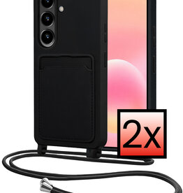 NoXx NoXx Samsung Galaxy A57 Hoesje Pashouder met Koord - Zwart - 2 PACK
