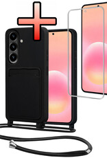 NoXx NoXx Samsung Galaxy A57 Hoesje Pashouder met Koord Met Screenprotector - Zwart