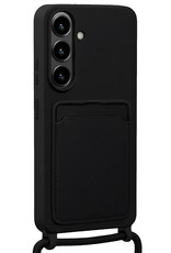 NoXx NoXx Samsung Galaxy A57 Hoesje Pashouder met Koord Met Screenprotector - Zwart