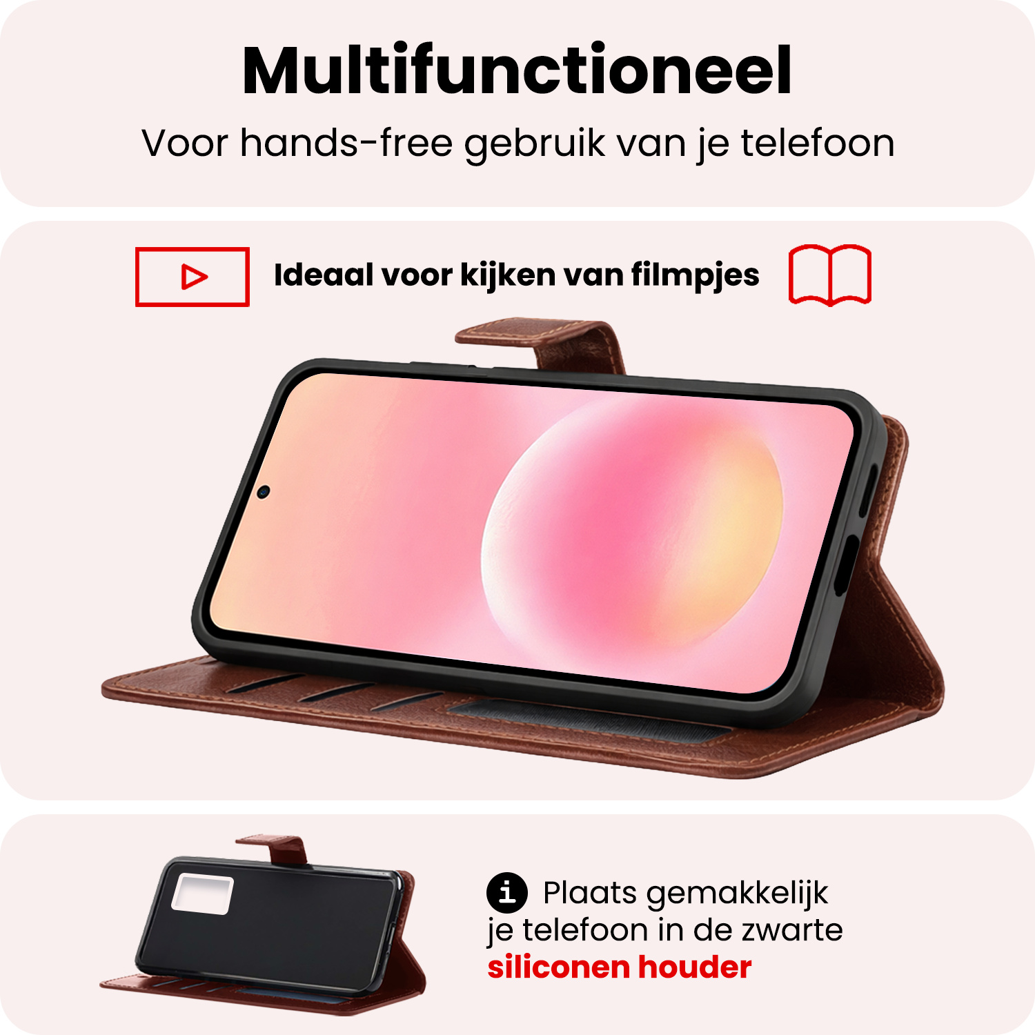 NoXx NoXx Samsung Galaxy A57 Hoesje Bookcase - Bruin