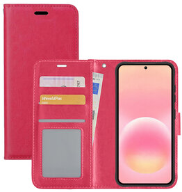 NoXx NoXx Samsung Galaxy A57 Hoesje Bookcase - Donkerroze