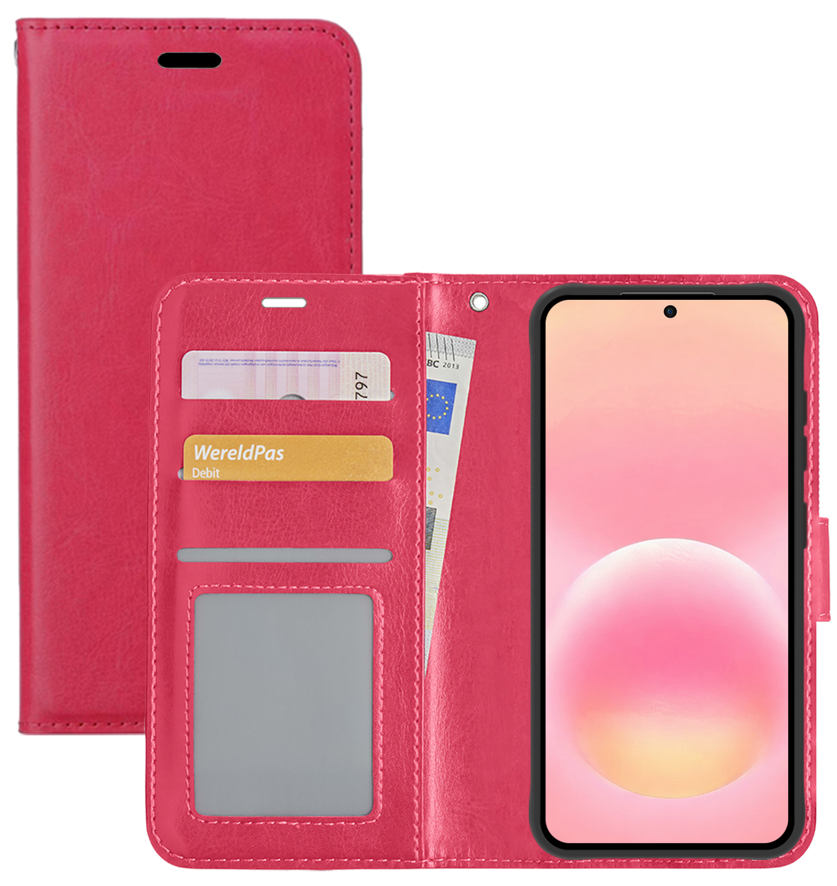 NoXx NoXx Samsung Galaxy A57 Hoesje Bookcase - Donkerroze