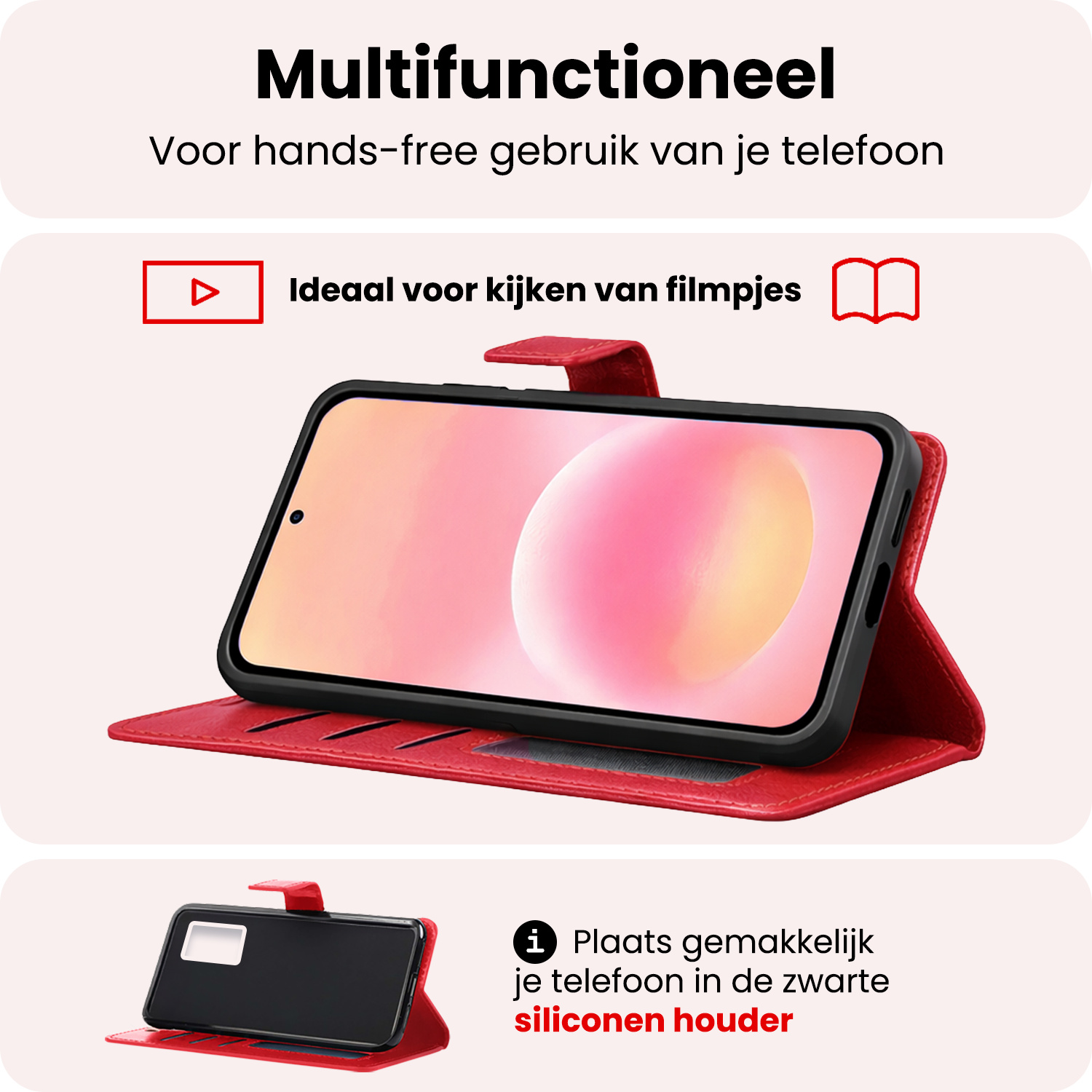 NoXx NoXx Samsung Galaxy A57 Hoesje Bookcase - Rood