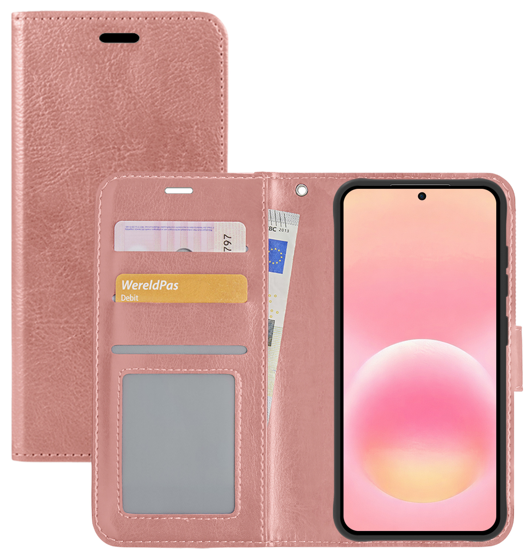 NoXx NoXx Samsung Galaxy A57 Hoesje Bookcase - Rose Goud