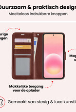 NoXx NoXx Samsung Galaxy A57 Hoesje Bookcase Met Screenprotector - Bruin