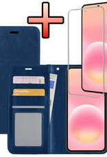 NoXx NoXx Samsung Galaxy A57 Hoesje Bookcase Met Screenprotector - Donkerblauw