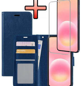 NoXx NoXx Samsung Galaxy A57 Hoesje Bookcase Met Screenprotector - Donkerblauw