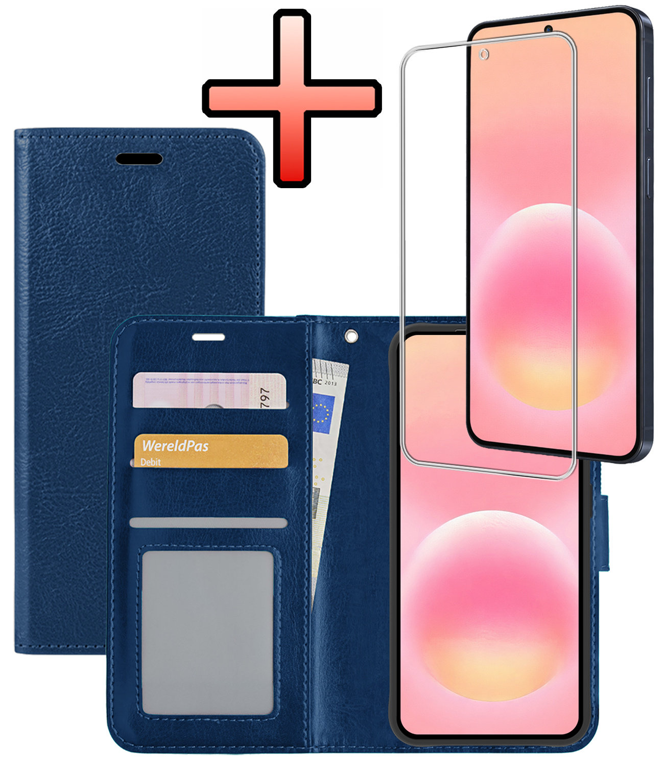 NoXx NoXx Samsung Galaxy A57 Hoesje Bookcase Met Screenprotector - Donkerblauw