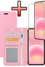 NoXx NoXx Samsung Galaxy A57 Hoesje Bookcase Met Screenprotector - Lichtroze