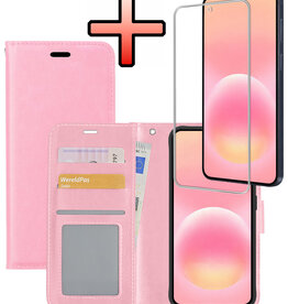 NoXx NoXx Samsung Galaxy A57 Hoesje Bookcase Met Screenprotector - Lichtroze