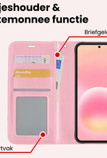 NoXx NoXx Samsung Galaxy A57 Hoesje Bookcase Met Screenprotector - Lichtroze