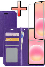 NoXx NoXx Samsung Galaxy A57 Hoesje Bookcase Met Screenprotector - Paars
