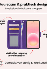 NoXx NoXx Samsung Galaxy A57 Hoesje Bookcase Met Screenprotector - Paars