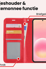NoXx NoXx Samsung Galaxy A57 Hoesje Bookcase Met Screenprotector - Rood