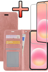 NoXx NoXx Samsung Galaxy A57 Hoesje Bookcase Met Screenprotector - Rose Goud