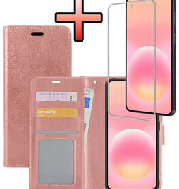 NoXx NoXx Samsung Galaxy A57 Hoesje Bookcase Met Screenprotector - Rose Goud