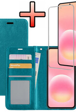 NoXx NoXx Samsung Galaxy A57 Hoesje Bookcase Met Screenprotector - Turquoise