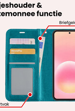 NoXx NoXx Samsung Galaxy A57 Hoesje Bookcase Met Screenprotector - Turquoise