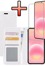 NoXx NoXx Samsung Galaxy A57 Hoesje Bookcase Met Screenprotector - Wit