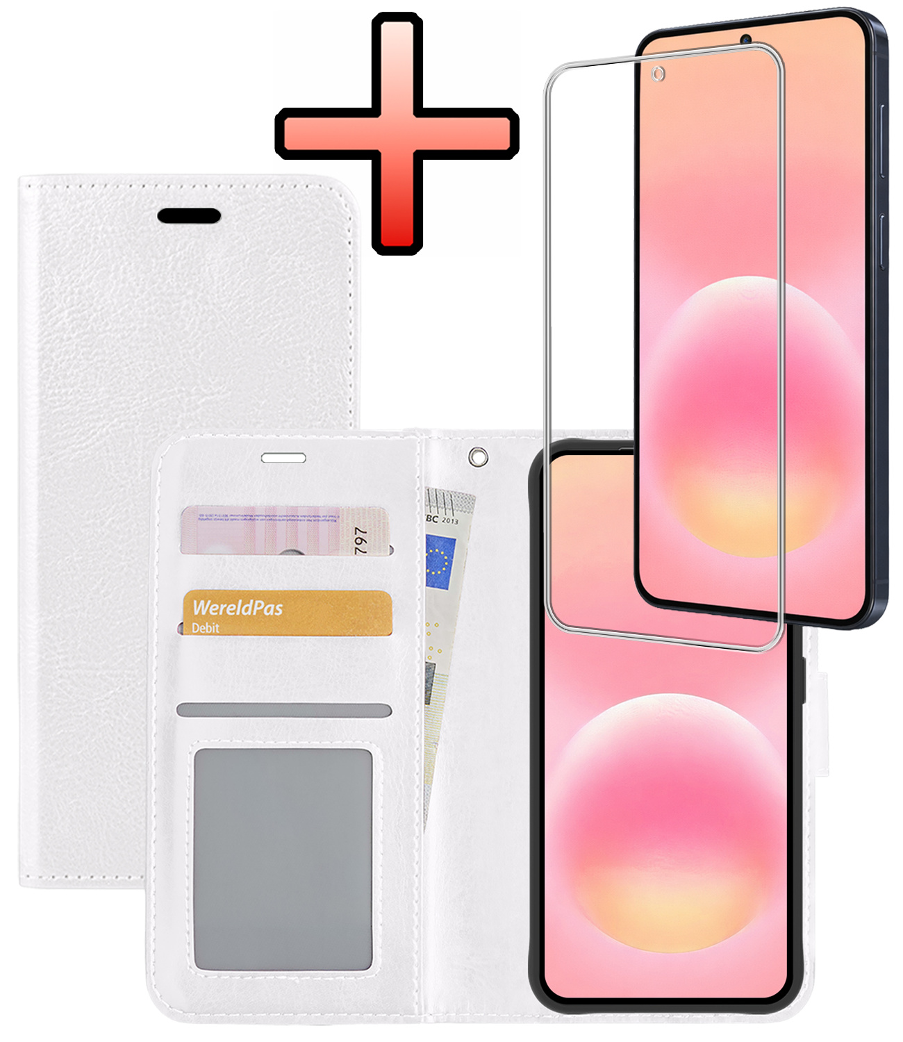 NoXx NoXx Samsung Galaxy A57 Hoesje Bookcase Met Screenprotector - Wit