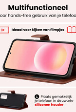 NoXx NoXx Samsung Galaxy A57 Hoesje Bookcase Met 2x Screenprotector - Bruin