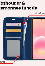 NoXx NoXx Samsung Galaxy A57 Hoesje Bookcase Met 2x Screenprotector - Donkerblauw