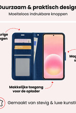 NoXx NoXx Samsung Galaxy A57 Hoesje Bookcase Met 2x Screenprotector - Donkerblauw