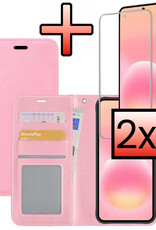 NoXx NoXx Samsung Galaxy A57 Hoesje Bookcase Met 2x Screenprotector - Lichtroze