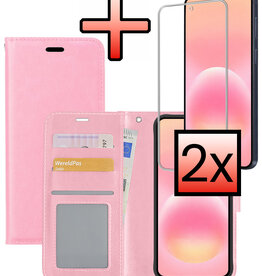 NoXx NoXx Samsung Galaxy A57 Hoesje Bookcase Met 2x Screenprotector - Lichtroze