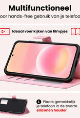 NoXx NoXx Samsung Galaxy A57 Hoesje Bookcase Met 2x Screenprotector - Lichtroze