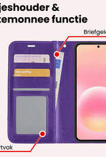 NoXx NoXx Samsung Galaxy A57 Hoesje Bookcase Met 2x Screenprotector - Paars