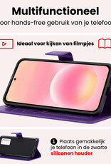 NoXx NoXx Samsung Galaxy A57 Hoesje Bookcase Met 2x Screenprotector - Paars