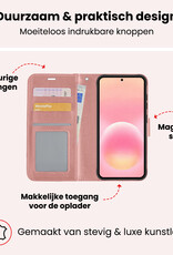 NoXx NoXx Samsung Galaxy A57 Hoesje Bookcase Met 2x Screenprotector - Rose Goud