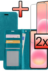 NoXx NoXx Samsung Galaxy A57 Hoesje Bookcase Met 2x Screenprotector - Turquoise