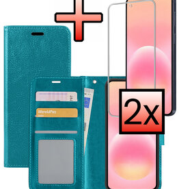 NoXx NoXx Samsung Galaxy A57 Hoesje Bookcase Met 2x Screenprotector - Turquoise