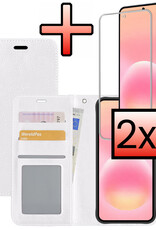 NoXx NoXx Samsung Galaxy A57 Hoesje Bookcase Met 2x Screenprotector - Wit