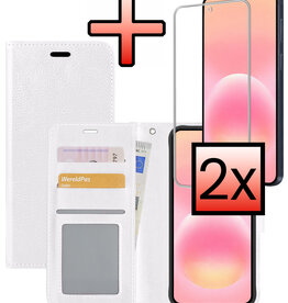 NoXx NoXx Samsung Galaxy A57 Hoesje Bookcase Met 2x Screenprotector - Wit