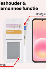 NoXx NoXx Samsung Galaxy A57 Hoesje Bookcase Met 2x Screenprotector - Wit