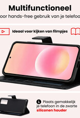 NoXx NoXx Samsung Galaxy A57 Hoesje Bookcase Met 2x Screenprotector - Zwart