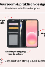 NoXx NoXx Samsung Galaxy A57 Hoesje Bookcase Met 2x Screenprotector - Zwart