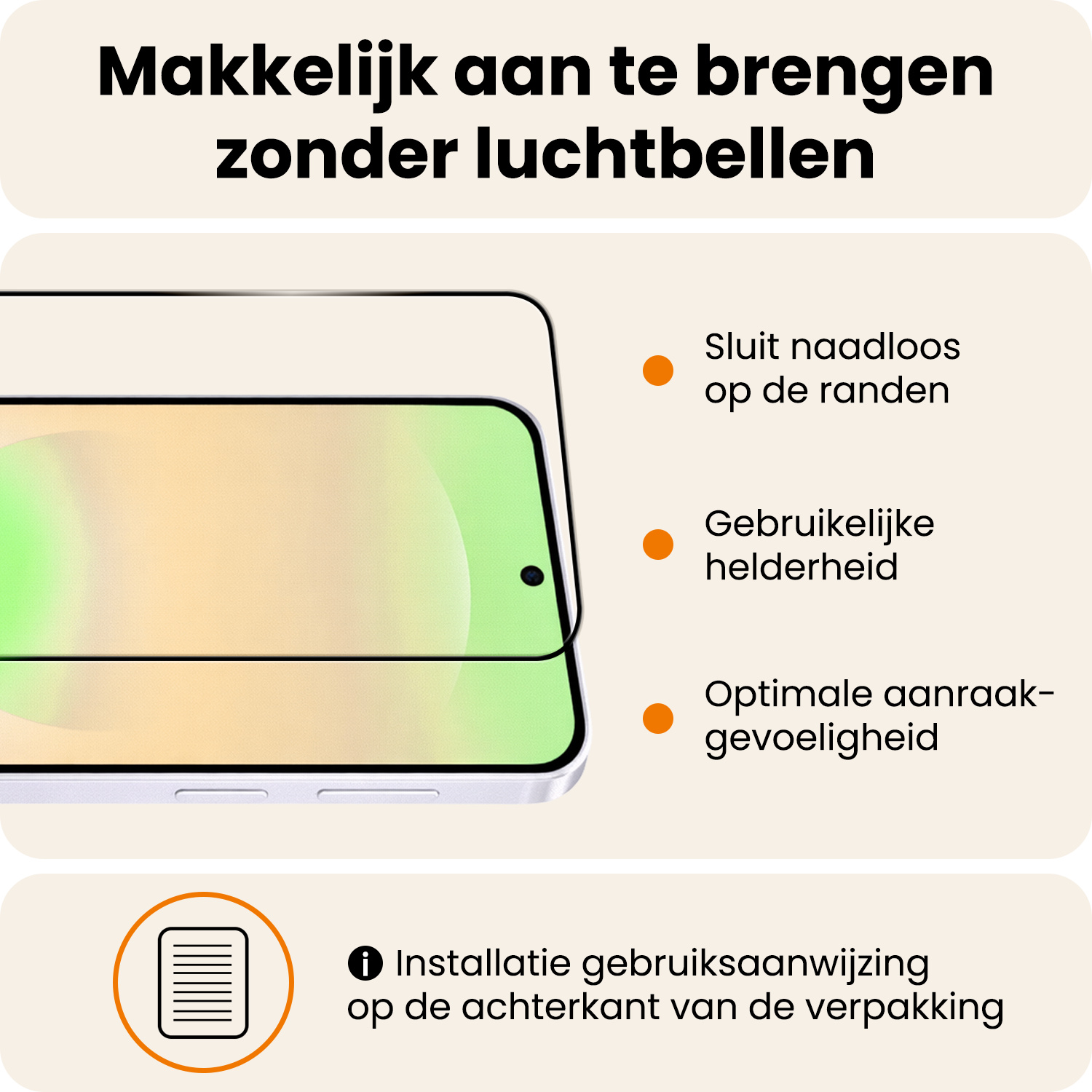 Nomfy Nomfy Samsung Galaxy A37 Screenprotector Glas Full Cover