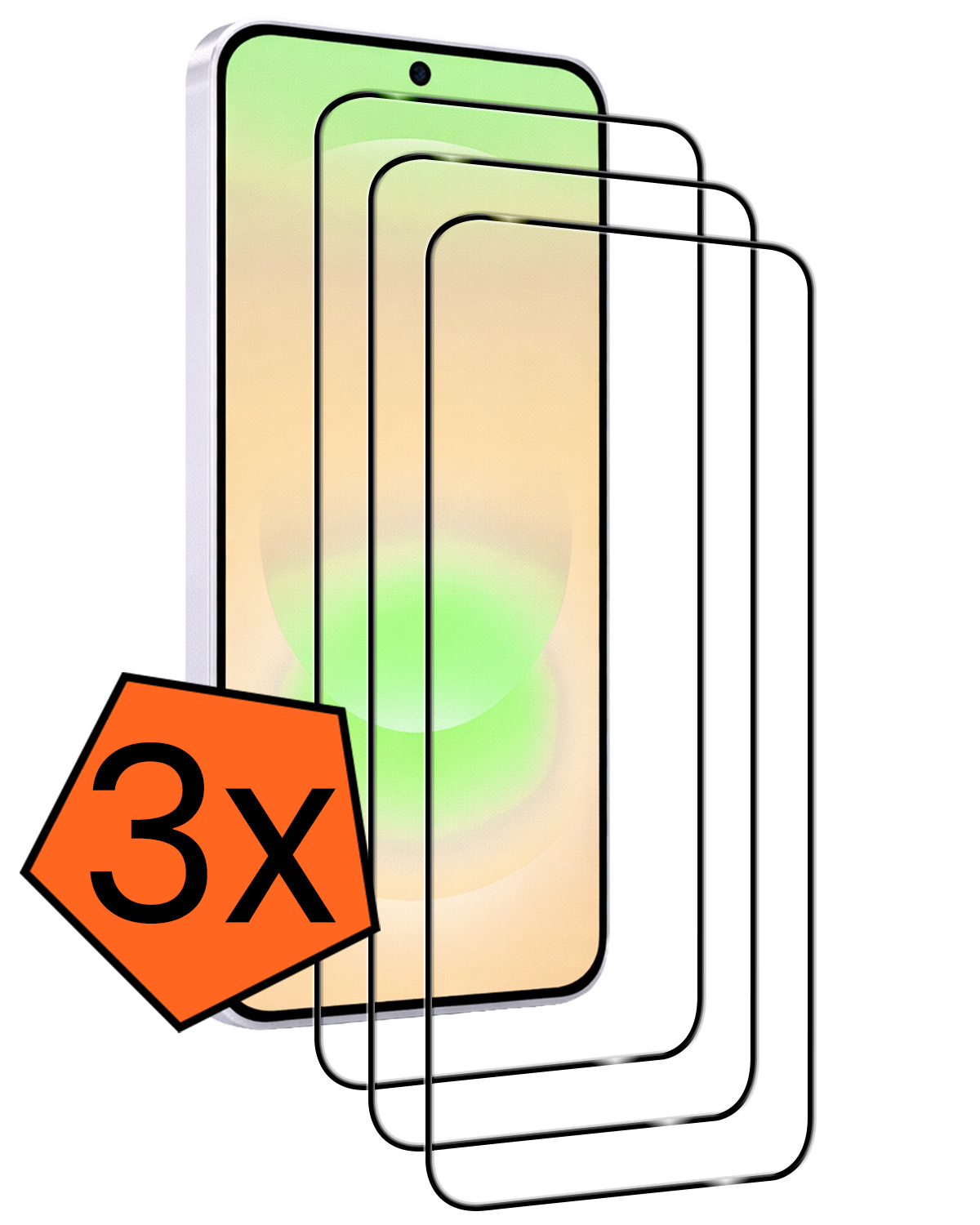 Nomfy Nomfy Samsung Galaxy A37 Screenprotector Glas Full Cover - 3 PACK