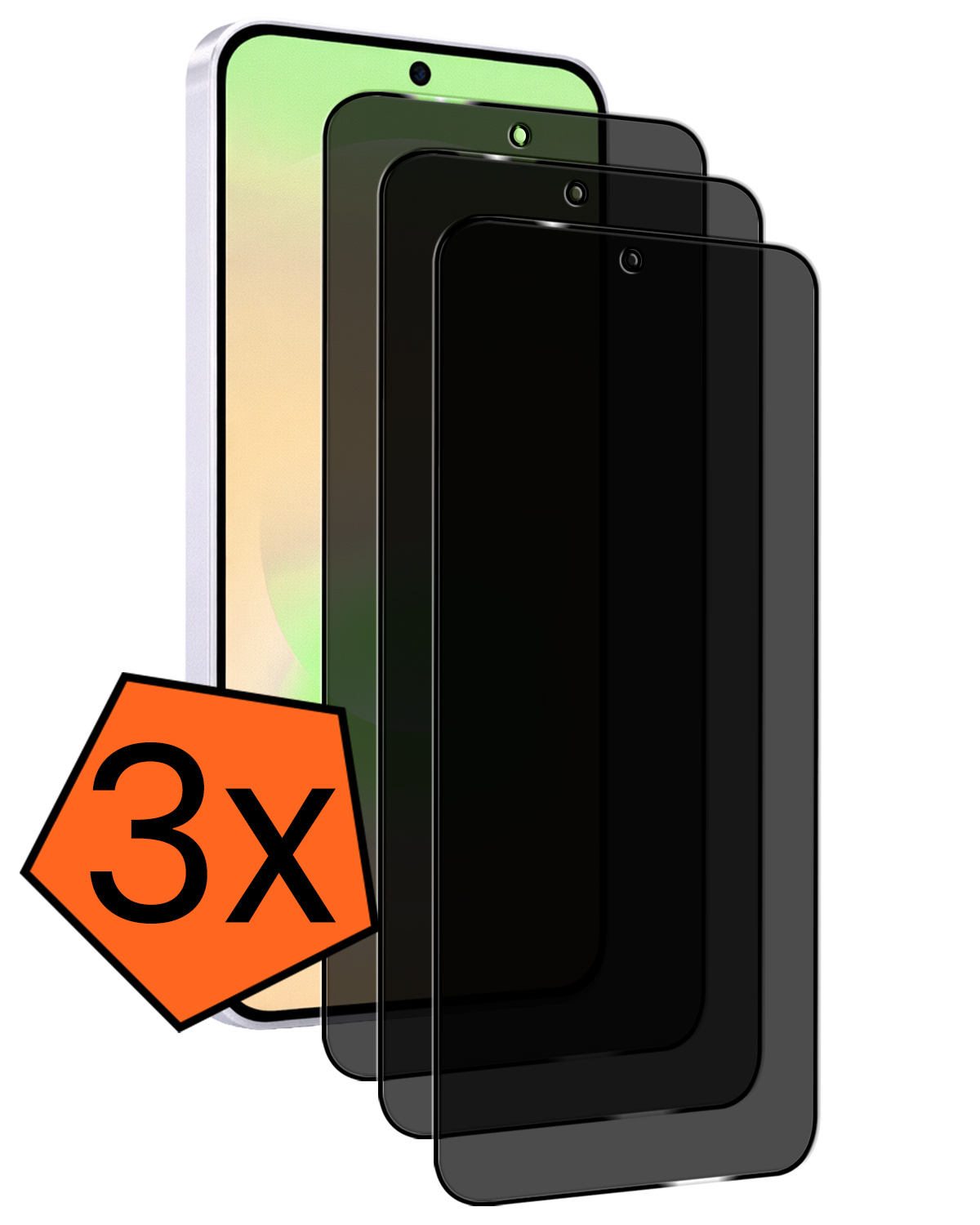 Nomfy Nomfy Samsung Galaxy A37 Screenprotector Glas Privacy - 3 PACK