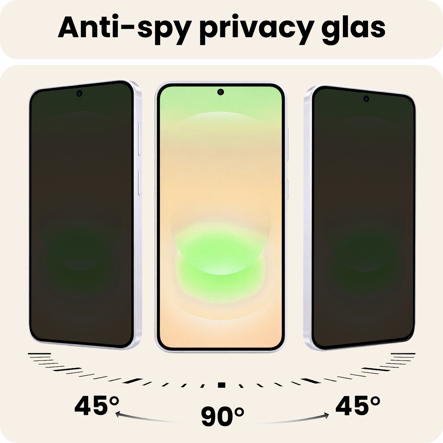 Nomfy Nomfy Samsung Galaxy A37 Screenprotector Glas Privacy - 3 PACK