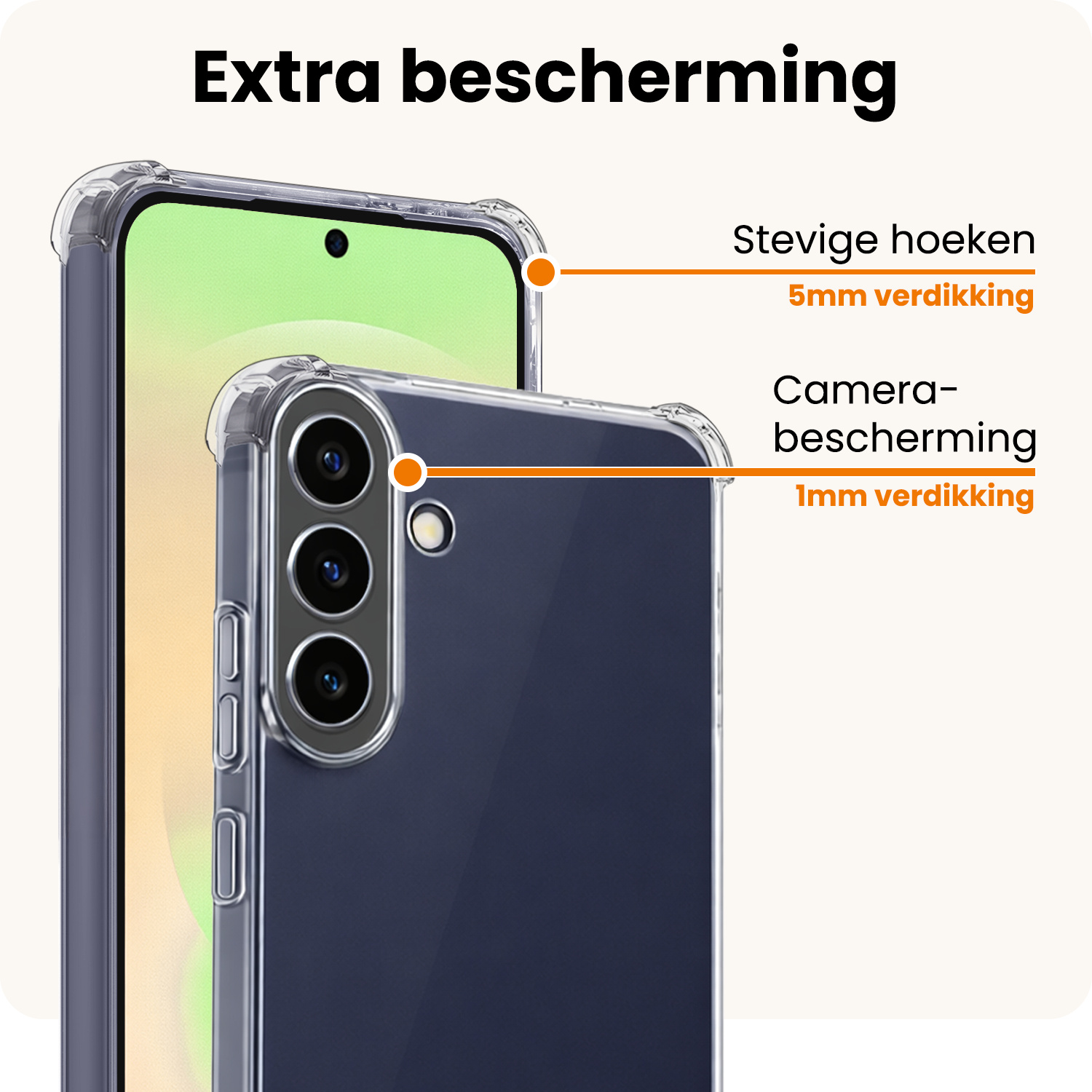 Nomfy Nomfy Samsung Galaxy A37 Hoesje Shockproof - Transparant - 2 PACK